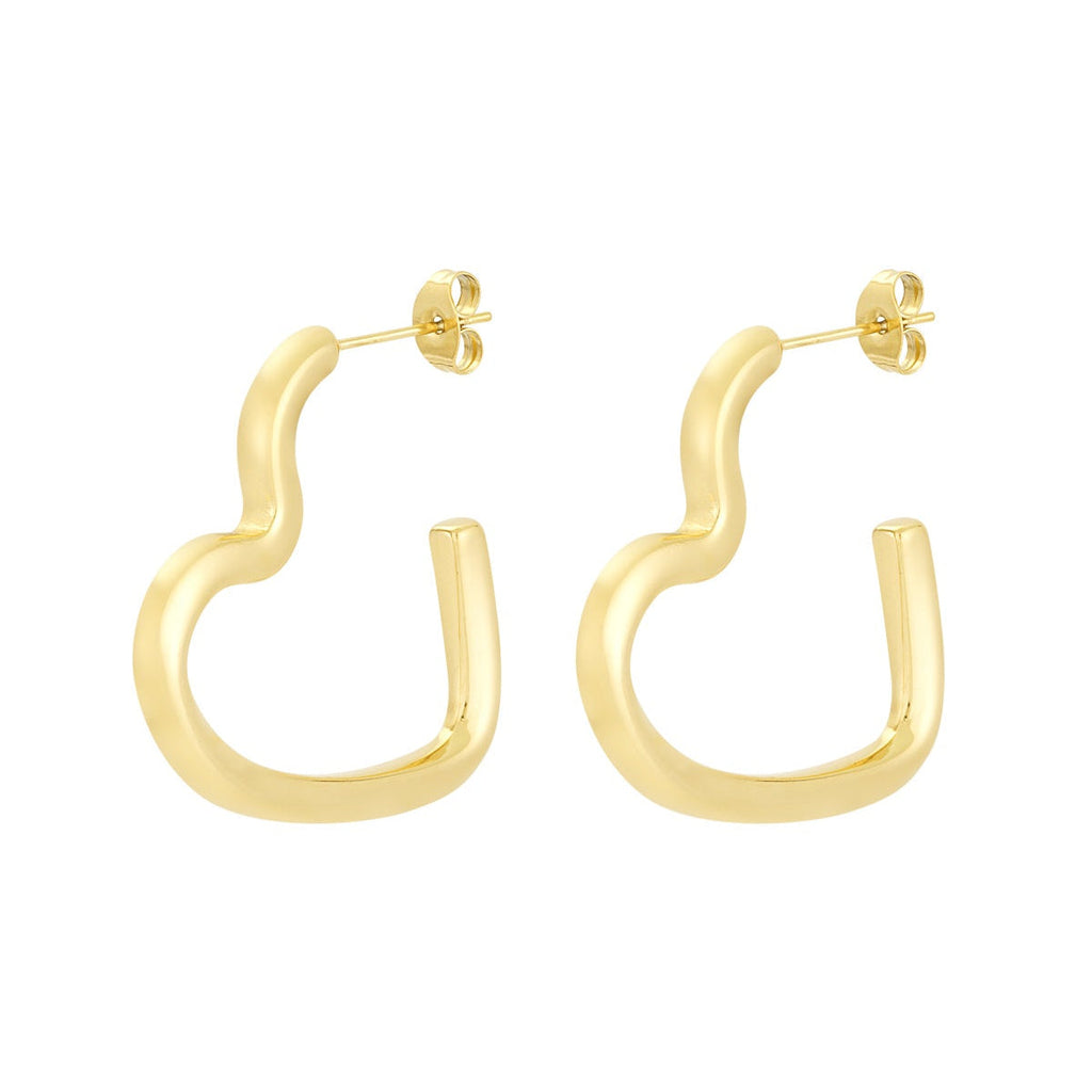 Hjärtan - Stiftörhängen i PVD guldpläterat kirurgiskt stål