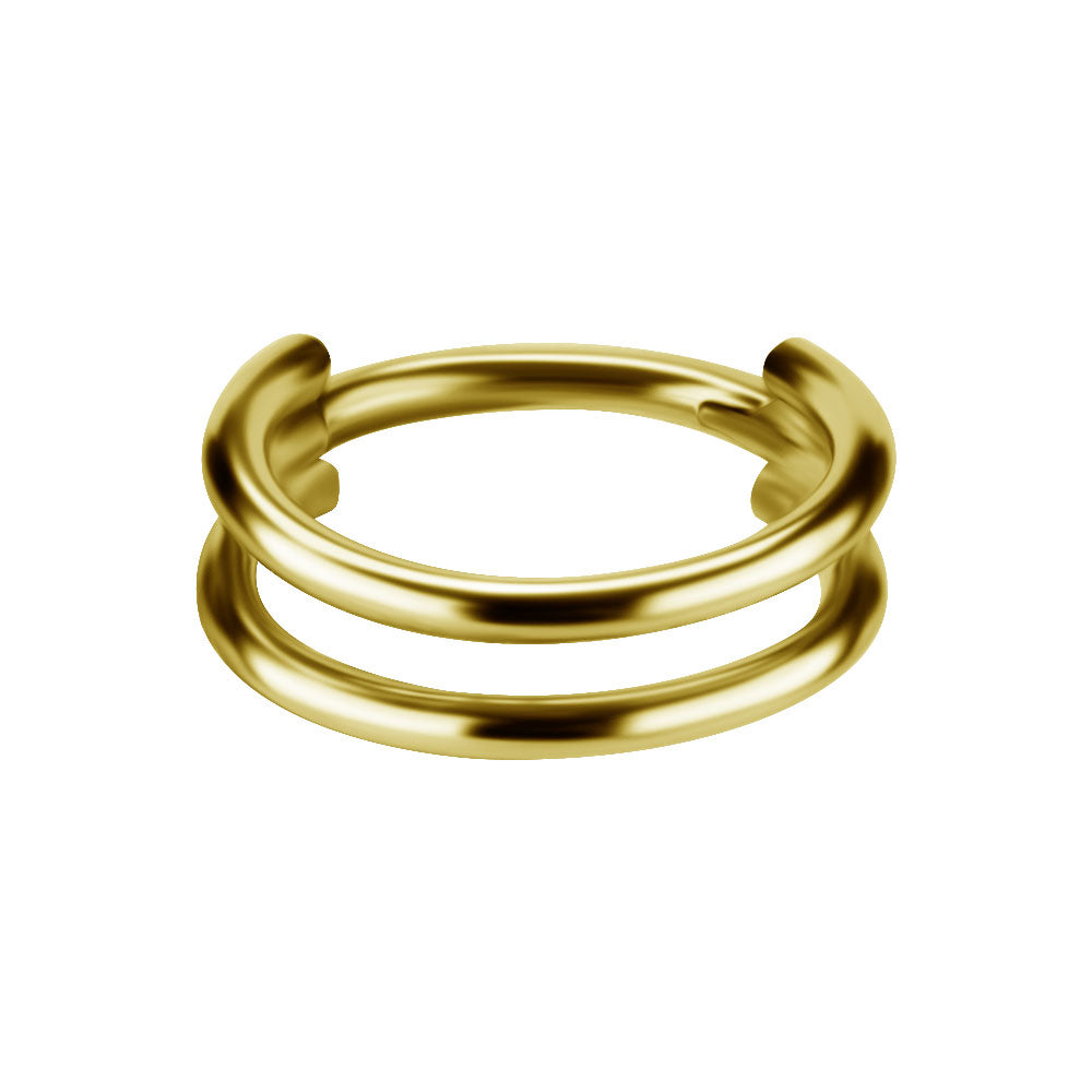 Dubbel clicker-ring - Piercingsmycke i 18k PVD guldpläterat nickelfritt titan