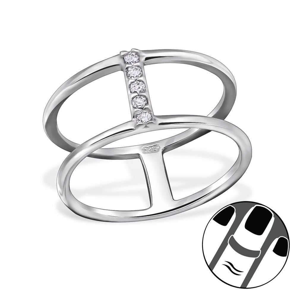 Midi Fingertoppsring - Crystal Connection