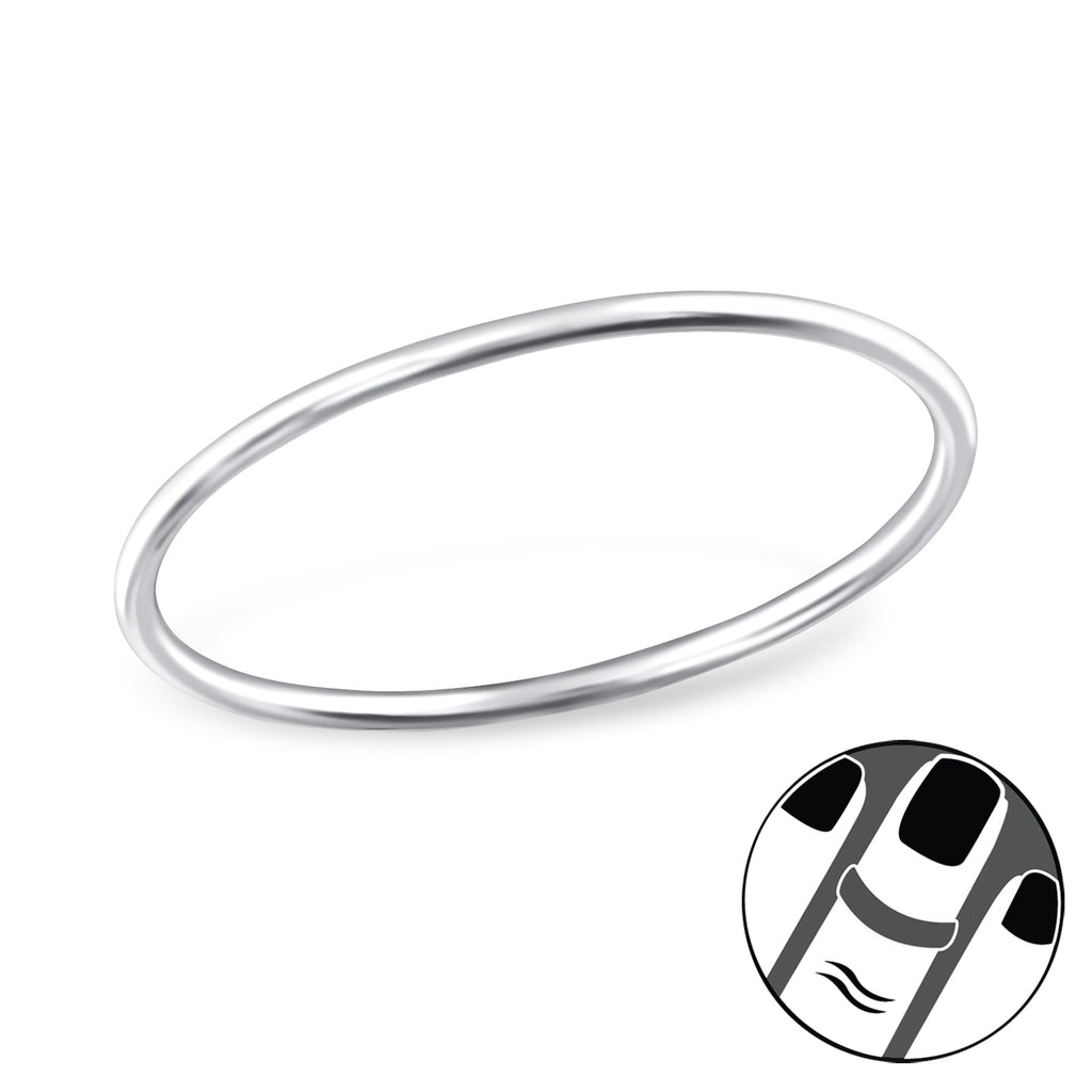 Midi Fingertoppsring - Enkel Silver Ring