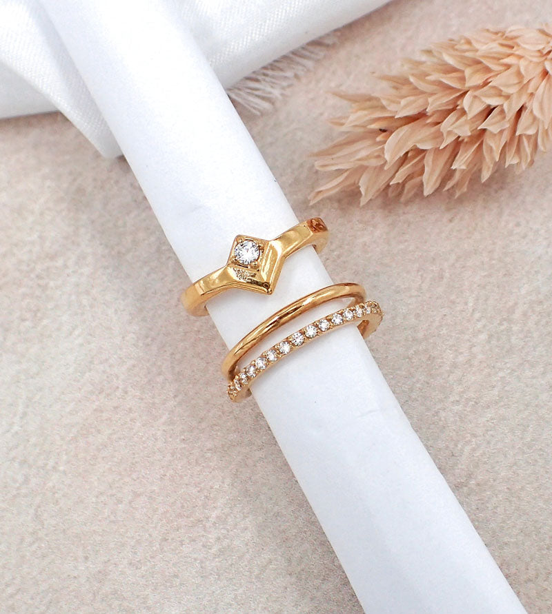 Ring till piercing - 24k-guld Pvd plätering - Clicker - Vit kristall