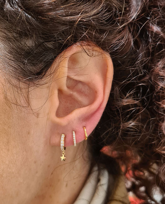 18k Äkta guld - Guldring till piercing - Slät clicker ring