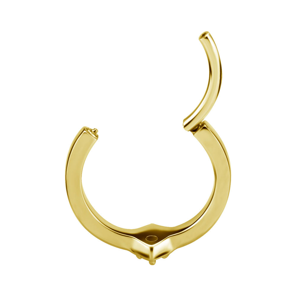 Ring till piercing - 24k-guld Pvd plätering - Clicker - Vit kristall