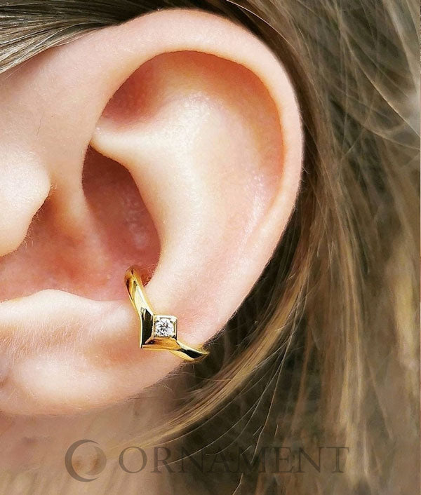 Ring till piercing - 24k-guld Pvd plätering - Clicker - Vit kristall