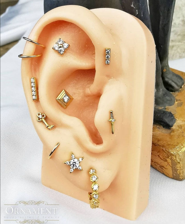 18k Äkta guld - Guldring till piercing - Slät clicker ring