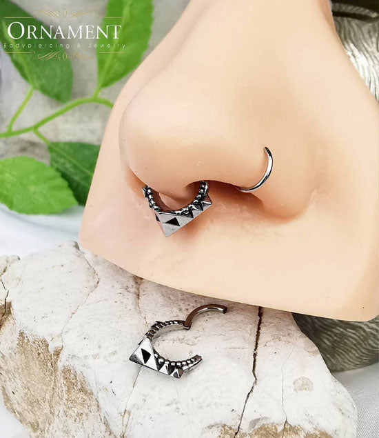 Silvrig slät segment ring - Clicker - Piercingsmycke