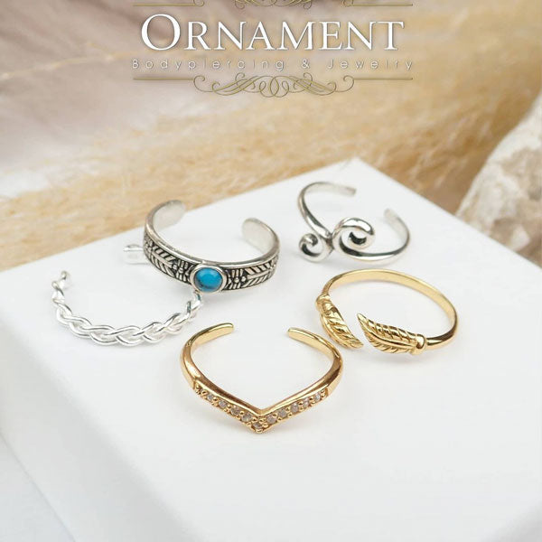 Tåring / Fingertoppsring - 18k guldplätering - Ring med vita kristaller