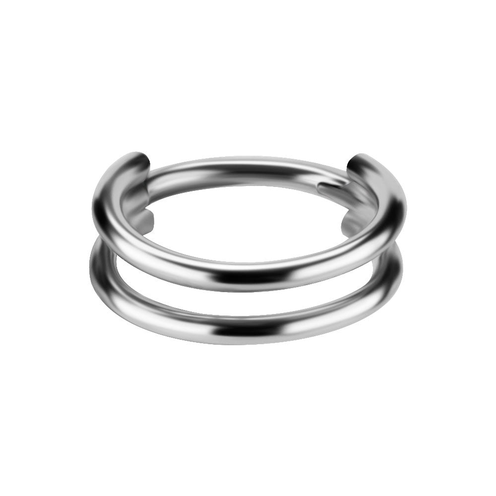 Dubbel clicker-ring - Piercingsmycke i silvrigt nickelfritt titan