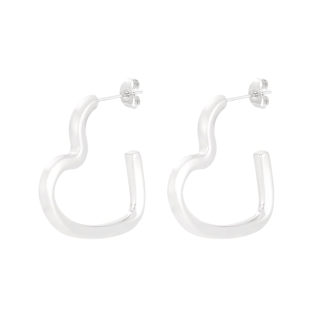 Hjärtan - Stiftörhängen i silvrigt kirurgiskt stål