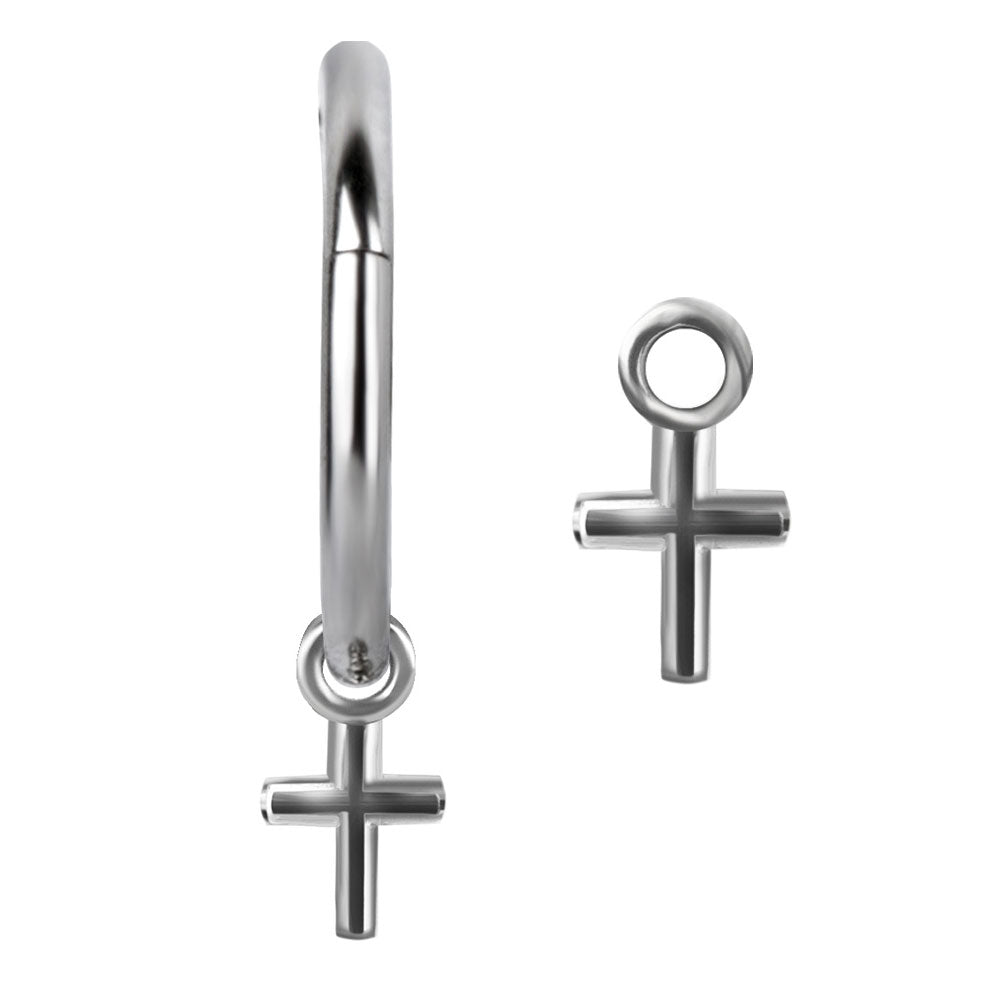 Hängsmycke till ring - Berlock silvrigt kors