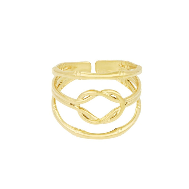 Justerbar guldring i kirurgiskt stål med 18k PVD-guldplätering